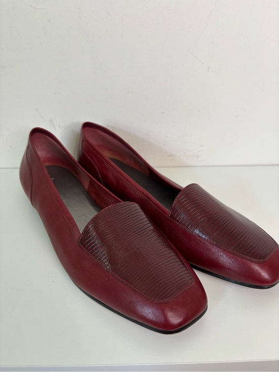 Enzo Angiolini Shoes - Enzo Angiolini Burgundy Leather Slip-On Loafers 9.5
